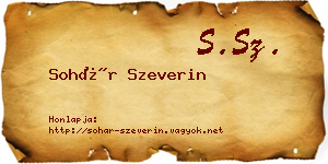 Sohár Szeverin névjegykártya